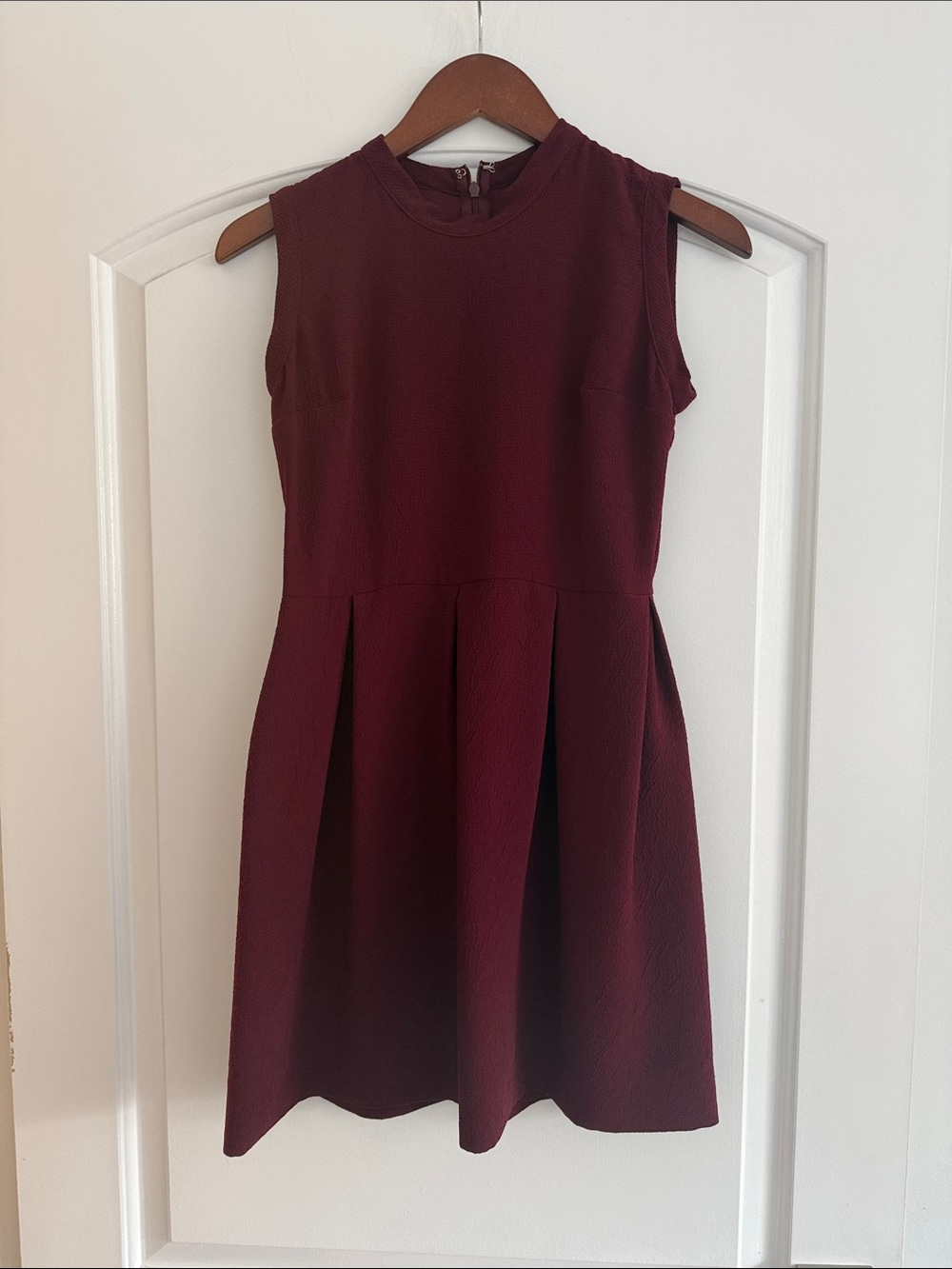 Sandro Paris Burgundy Textured Fit & Flare Dress, Size 34 (US 2)